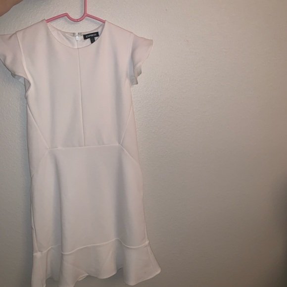 EXPRESS white Classy Dress Ruffle - Picture 2 of 5